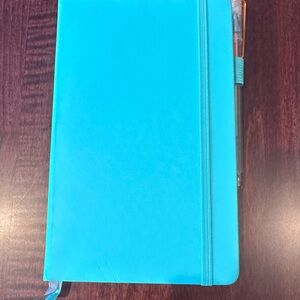 Green/Blue Notebook with Elastic Band and Pen